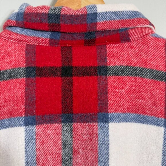 Lovers + Friends Revolve Kaianna Plaid Wool Shacket Women Large Red White Jacket - Picture 14 of 16